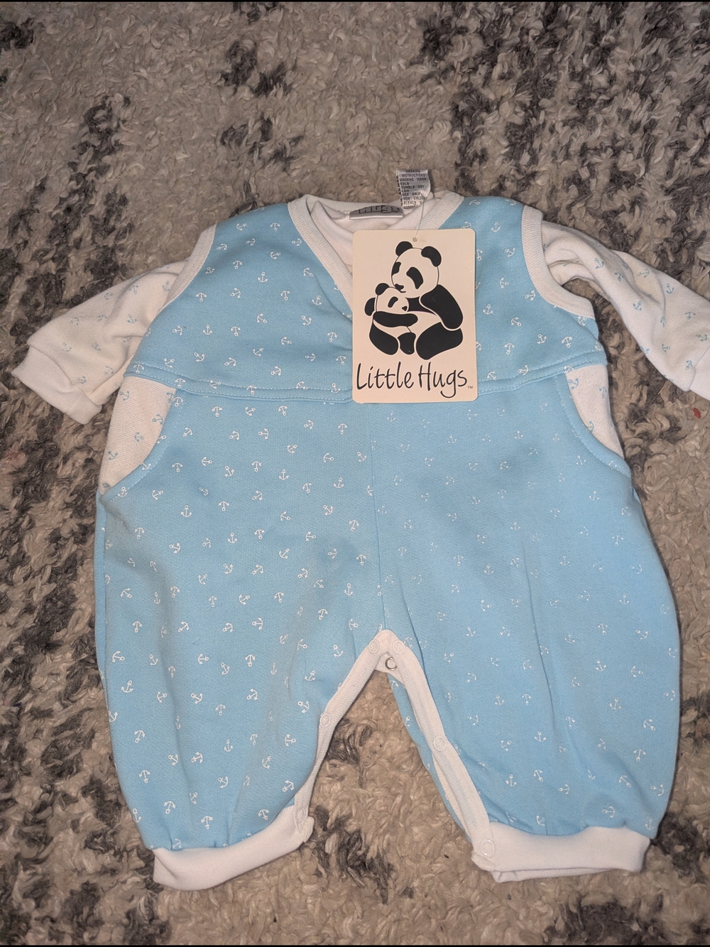 Little Hugs Baby Boys' Light Blue Anchor Matching Set